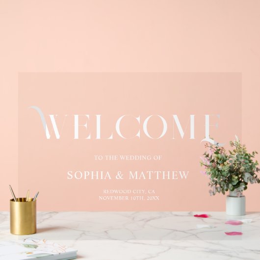 Bruiloft Welkom Elegant Retro Teken Acryl Bord (Huwelijk)