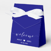 Bruiloft Welkom Favor Box in Navy Blue Bedankdoosjes (Voorkant Zijde)