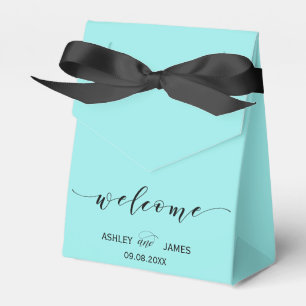 Bruiloft Welkom Favor Box in Turquoise Blauw Bedankdoosjes