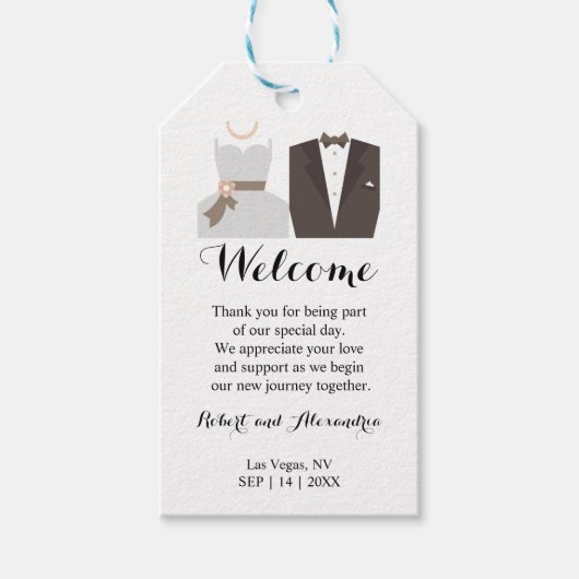 Bruiloft Welkom Favor Party Favor Gift Labels Cadeaulabel (Voorkant)