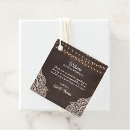 Bruiloft Welkom Geschenk Tag met Landelijke Elegan Bedankjes Labels
