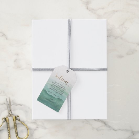 Bruiloft Welkom Gift Label - Waterverf Cadeaulabel (Met Touw)