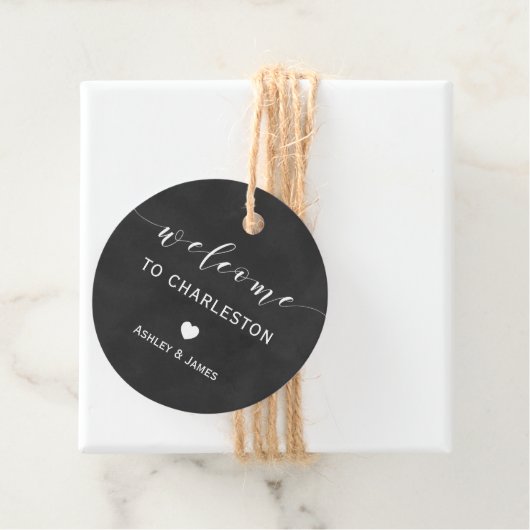 Bruiloft Welkom Gift Labels, Chalkboard Welkom Bedankjes Labels (In situ)