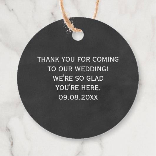 Bruiloft Welkom Gift Labels, Chalkboard Welkom Bedankjes Labels (Achterkant)