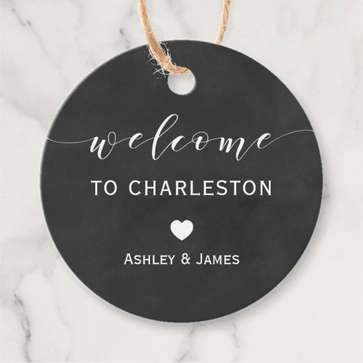 Bruiloft Welkom Gift Labels, Chalkboard Welkom Bedankjes Labels (Voorkant)