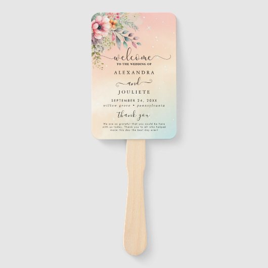Bruiloft Welkom Hand Fan Handwaaier (Voorkant)