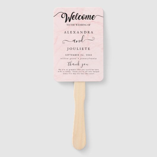 Bruiloft Welkom Hand Fan Handwaaier (Voorkant)