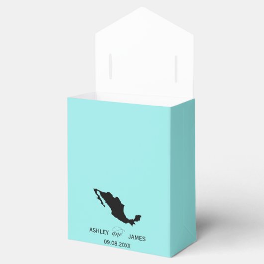 Bruiloft Welkom in Mexico Kaart Favor Box Bedankdoosjes (Geopend)
