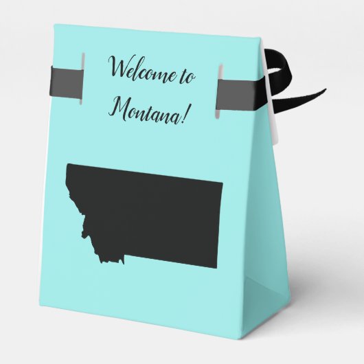 Bruiloft Welkom in Montana Favor Box State Kaart Bedankdoosjes (Achterkant)