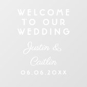 Bruiloft Welkom Koppels Namen Venster Cling Raamsticker (Vel)