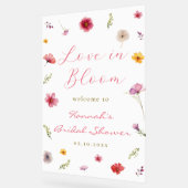 Bruiloft Welkom Love in Bloom Acryl Bord (Hoek)