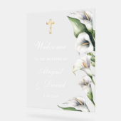 Bruiloft welkom met Calla lelies Acryl Bord (Hoek)