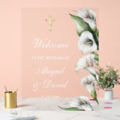 Bruiloft welkom met Calla lelies Acryl Bord (Huwelijk)