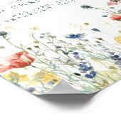 Bruiloft Welkom met Levendige Wilde Bloemen Poster (Hoek)