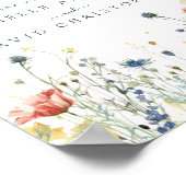Bruiloft Welkom met Levendige Wilde Bloemen Poster (Hoek)