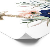 Bruiloft Welkom Nautische Bloemen Anker Poster (Hoek)