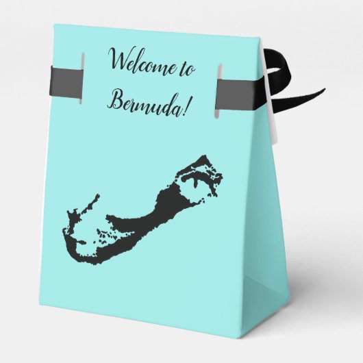 Bruiloft Welkom op Bermuda Kaart Favor Box Bedankdoosjes (Achterkant)