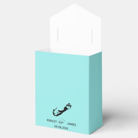 Bruiloft Welkom op Bermuda Kaart Favor Box Bedankdoosjes (Geopend)