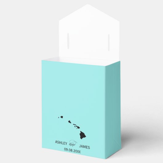 Bruiloft Welkom op Hawaii Favor Box State Kaart Bedankdoosjes (Geopend)