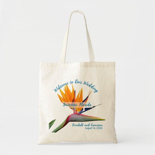 Bruiloft Welkom Paradijsvogel Gepersonaliseerd Tote Bag (Voorkant)
