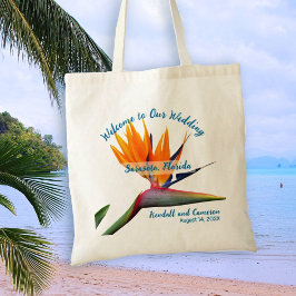Bruiloft Welkom Paradijsvogel Gepersonaliseerd Tote Bag