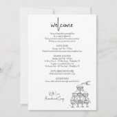 Bruiloft Welkom Route champagne toren Feestdagenkaart (Voorkant)