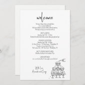 Bruiloft Welkom Route champagne toren Feestdagenkaart (Voorkant / Achterkant)