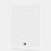 Bruiloft Welkom Script QR Code Sign Acryl Bord (Hoek)