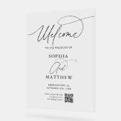 Bruiloft Welkom Script QR Code Sign Acryl Bord (Hoek)