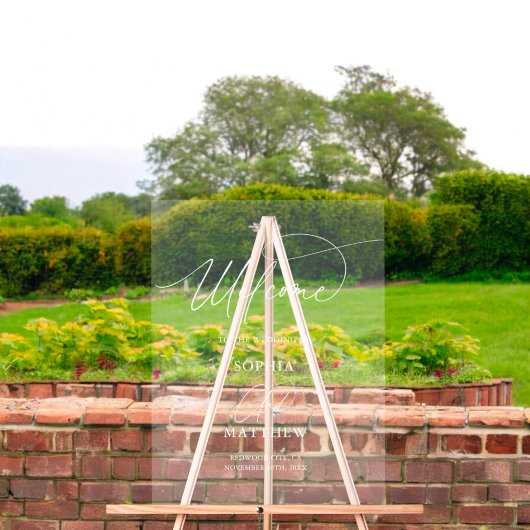 Bruiloft Welkom Script Sign Acryl Bord