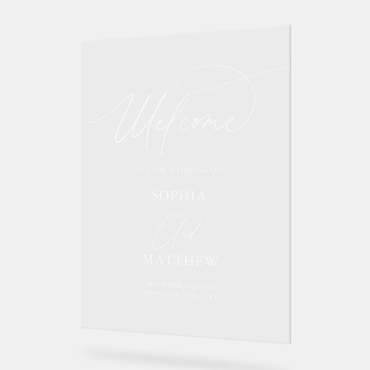 Bruiloft Welkom Script Sign Acryl Bord (Hoek)