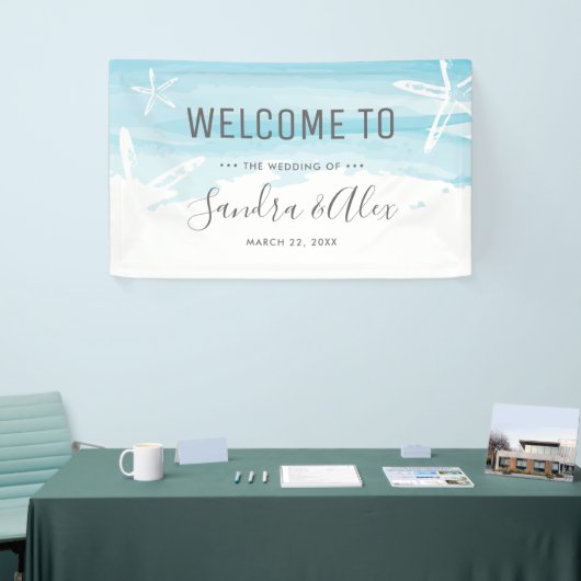 Bruiloft Welkom Strand Spandoek (Beurs)