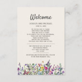 Bruiloft Welkom Waterverf Wildbloemen Bloemen Informatiekaartje (Voorkant)