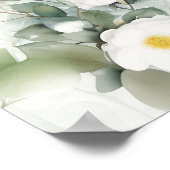 Bruiloft welkomstbord elegant groen en rozen poster (Hoek)