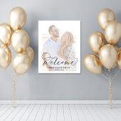 Bruiloft Welkomstbord Elegant Script Foto Poster