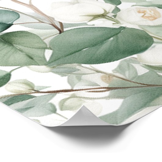 Bruiloft welkomstbord elegante waterverf groen poster (Hoek)