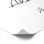 Bruiloft welkomstbord, foto & waterverf bloemen poster (Hoek)