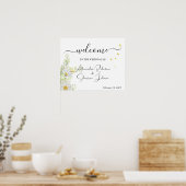 Bruiloft Welkomstbord Groen Chrysanthemum Poster (Keuken)