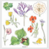 Bruiloft Welkomstbord Kleurrijke Wildflower Sticker (Vel)