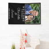 Bruiloft Welkomstbord Koppel Foto Verticale Banner (Insitu)