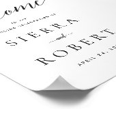 Bruiloft Welkomstbord met True Black Script Poster (Hoek)