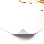 Bruiloft Welkomstbord - Paarse en gouden bloemen Perfect Poster (Hoek)