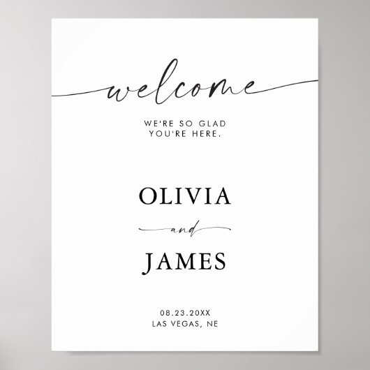 Bruiloft Welkomstbord, Receptie Welkomstbord Poster (Voorkant)