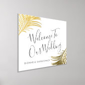 Bruiloft Welkomstbord Tropische Palm Gold Folie Afdrukken (Laagn)