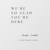 Bruiloft Welkomstbord We zijn zo blij dat je er be Raamsticker (Vel)