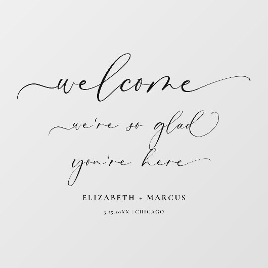 Bruiloft Welkomstbord We zijn zo blij dat je er be Raamsticker (Vel)