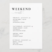 Bruiloft Welkomstbrief & Tijdlijn Routebeschrijvin Menu (Achterkant)