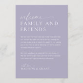 Bruiloft Welkomstbrief & Tijdlijn Routebeschrijvin Menu (Voorkant)