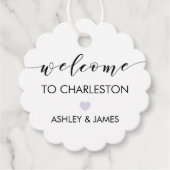 Bruiloft Welkomstgeschenk Label, Hotelgasten, Lave Bedankjes Labels (Voorkant)