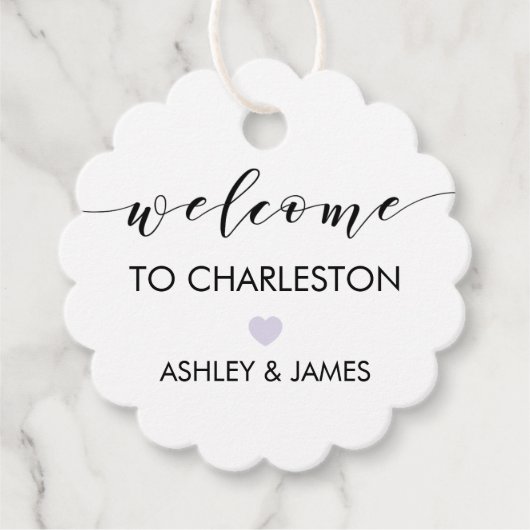 Bruiloft Welkomstgeschenk Label, Hotelgasten, Lave Bedankjes Labels (Voorkant)